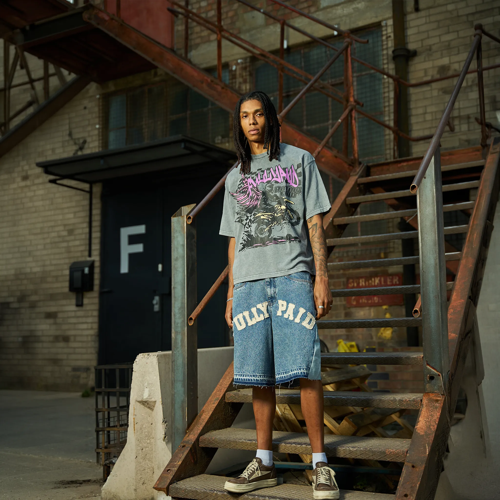 Model View of Fully Paid Jeans Shorts